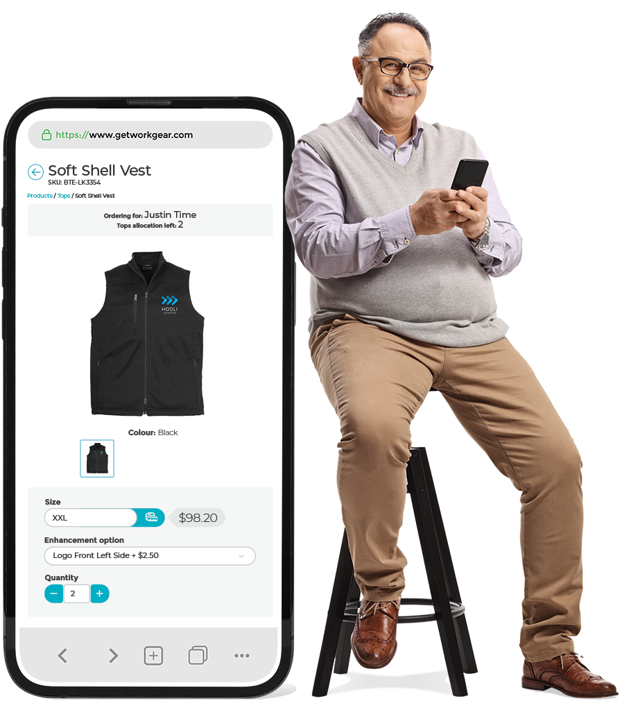 Employee ordering uniforms